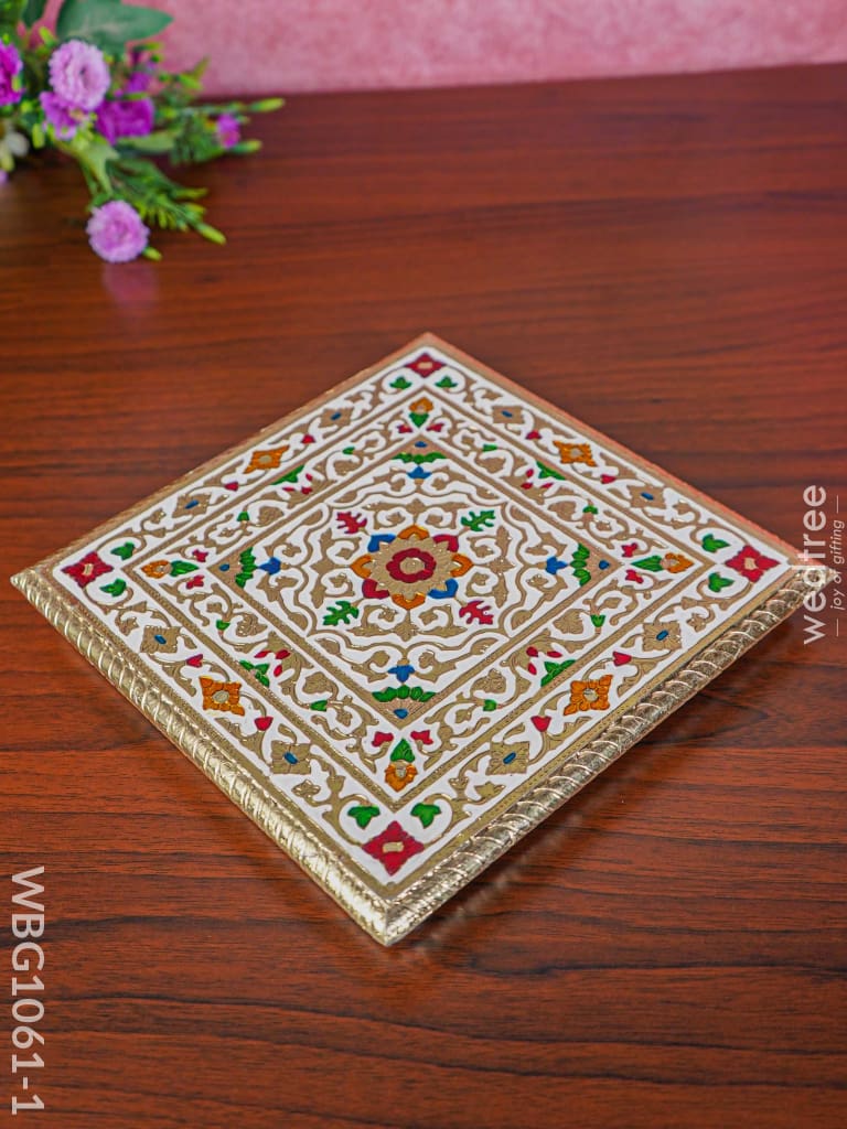 Decorative Meenakari Manai In Red - Wbg1061-1 Pooja Utilities
