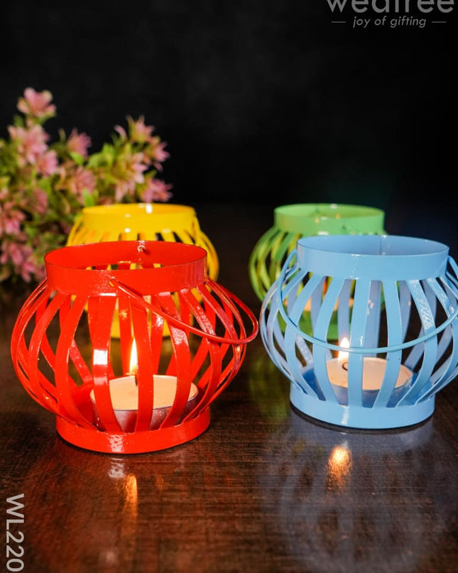 Decorative Metal T-Light Holder (Set Of 4 ) - Wl2202 Decor Utility