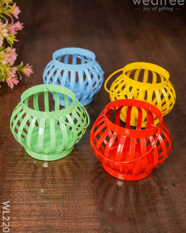 Decorative Metal T-Light Holder (Set Of 4 ) - Wl2202 Decor Utility