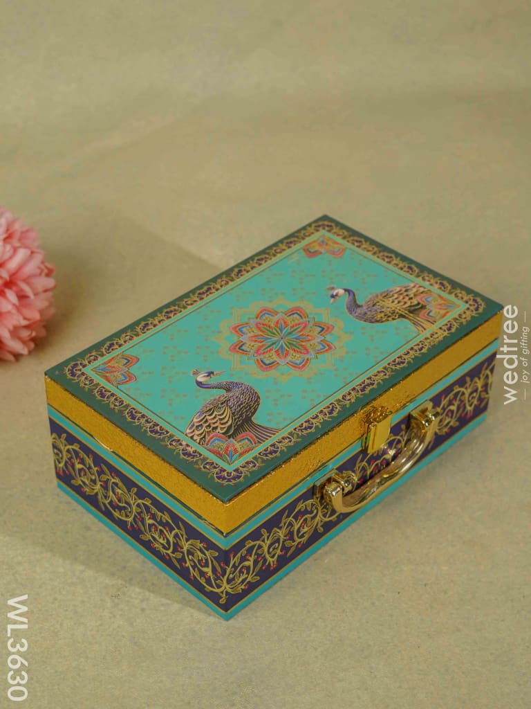Decorative Peacock Designed 2 Jar Dry Fruit Box - Wl3630