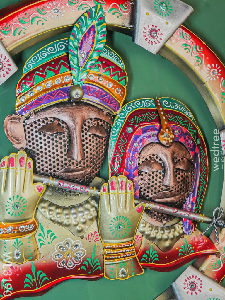 Decorative Radha Krishna Wall Hanging - Wl3190 Metal Decor