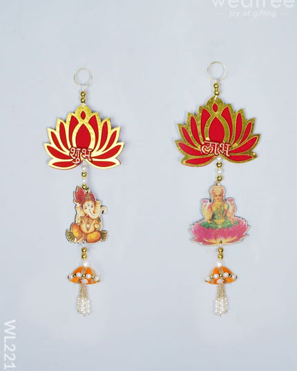 Decorative Thoran - Ganesha Lakshmi With Lotus (Set Of 2 ) Wl2214 Thorans