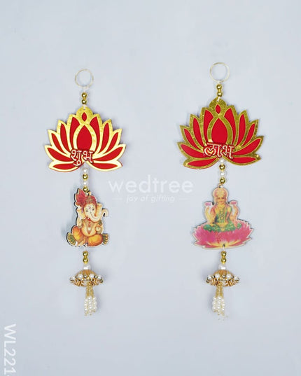 Decorative Thoran - Ganesha Lakshmi With Lotus (Set Of 2 ) Wl2214 Thorans