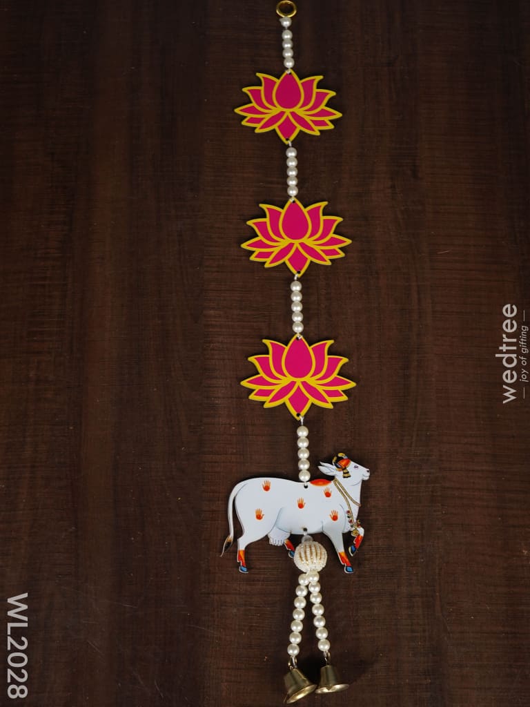 Decorative Thoran - Pichwai Cow With Lotus (Set Of 2) Wl2028 Thorans