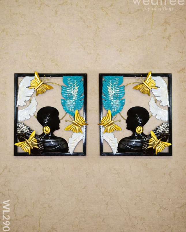 Decorative Wall Hanging (Set Of 2) - Wl2907 Metal Decor