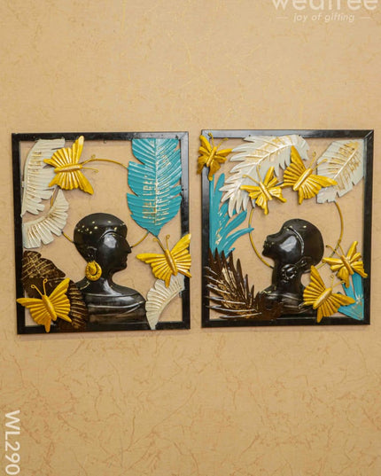 Decorative Wall Hanging (Set Of 2) - Wl2907 Metal Decor