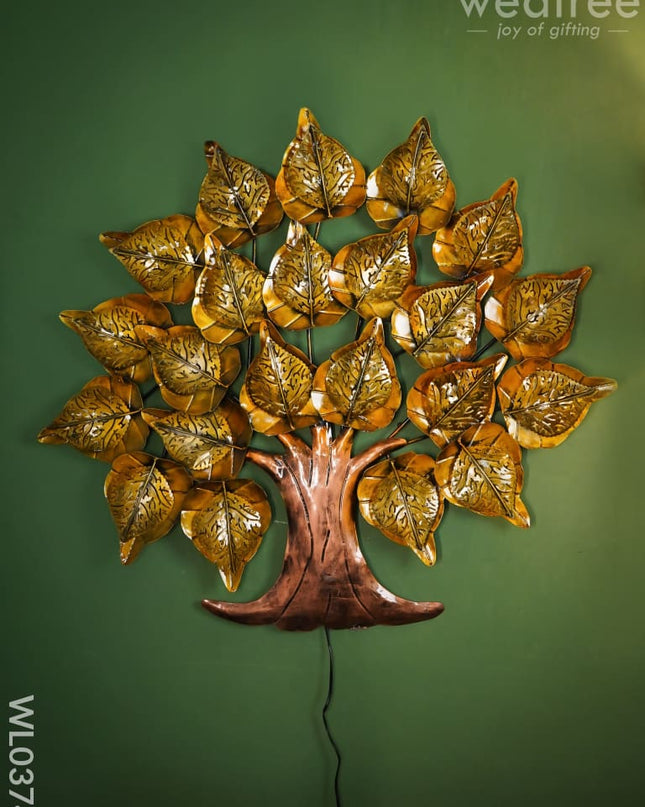 Decorative Wall Hanging Tree With Golden Leaves - Wl0374 Metal Decor