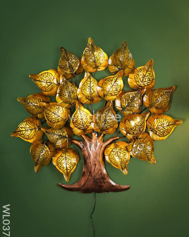 Decorative Wall Hanging Tree With Golden Leaves - Wl0374 Metal Decor