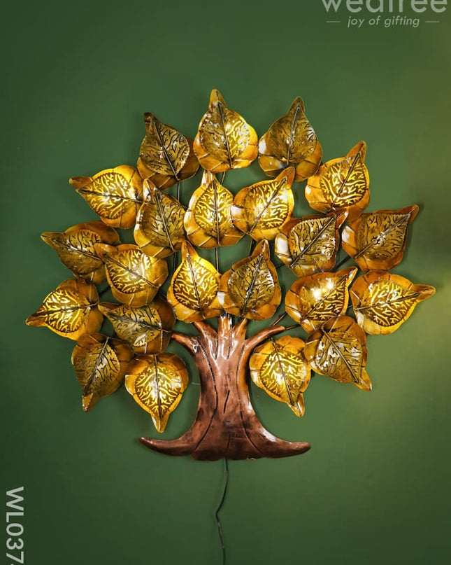Decorative Wall Hanging Tree With Golden Leaves - Wl0374 Metal Decor