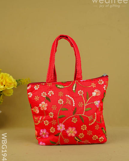 Designer Embroidery Handbag - 8 inch - WBG1944 - Hand Bags