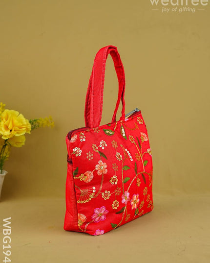 Designer Embroidery Handbag - 8 inch - WBG1944 - Hand Bags