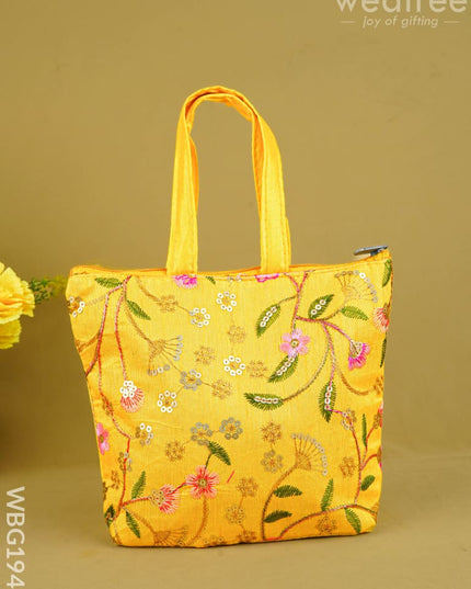 Designer Embroidery Handbag - 8 inch - WBG1944 - Hand Bags