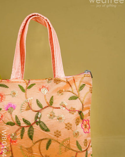 Designer Embroidery Handbag - 8 inch - WBG1944 - Hand Bags