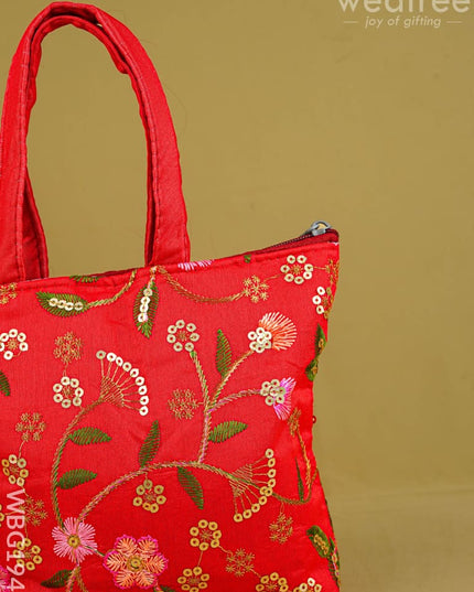 Designer Embroidery Handbag - 8 inch - WBG1944 - Hand Bags