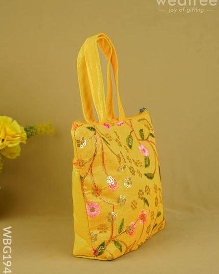 Designer Embroidery Handbag - 8 inch - WBG1944 - Hand Bags