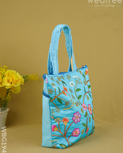 Designer Embroidery Handbag - 8 inch - WBG1944 - Hand Bags
