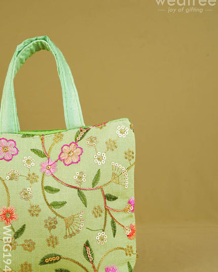 Designer Embroidery Handbag - 8 inch - WBG1944 - Hand Bags