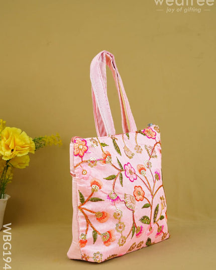 Designer Embroidery Handbag - 8 inch - WBG1944 - Hand Bags