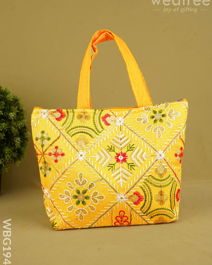 Designer Embroidery Handbag - 8 inch - WBG1945 - Hand Bags