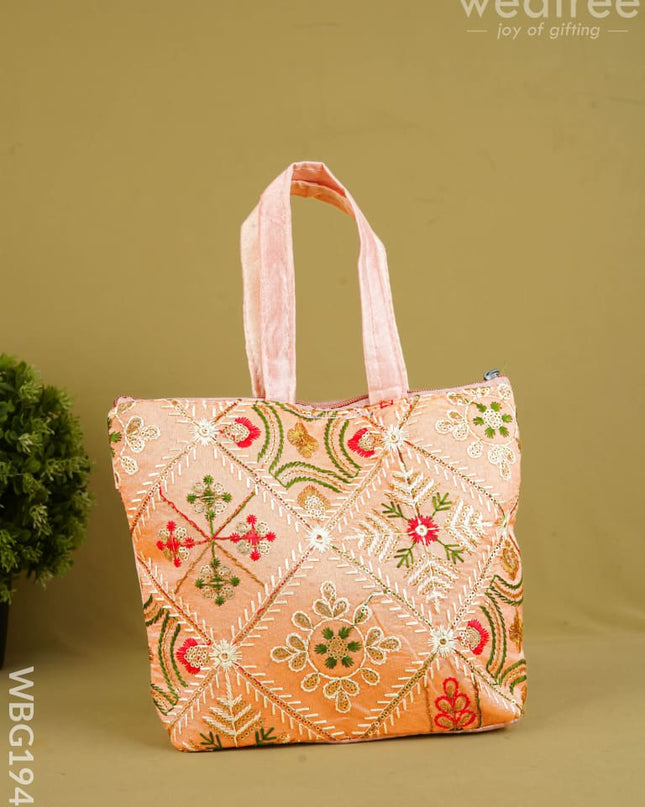 Designer Embroidery Handbag - 8 inch - WBG1945 - Hand Bags