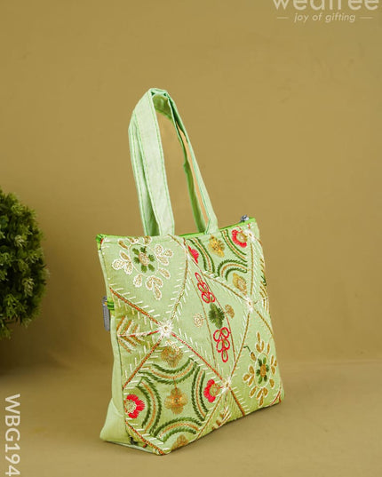 Designer Embroidery Handbag - 8 inch - WBG1945 - Hand Bags