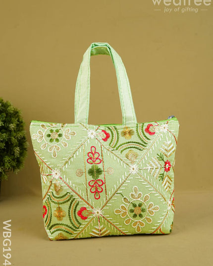 Designer Embroidery Handbag - 8 inch - WBG1945 - Hand Bags