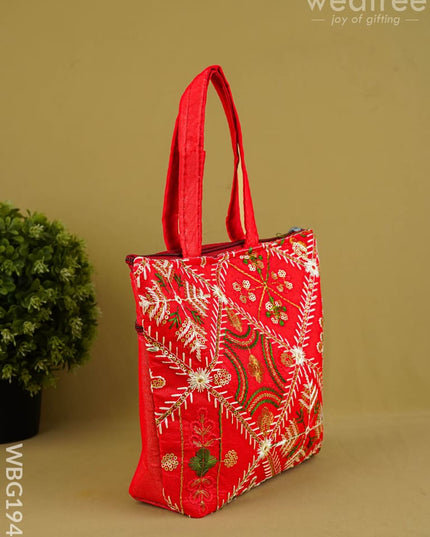Designer Embroidery Handbag - 8 inch - WBG1945 - Hand Bags