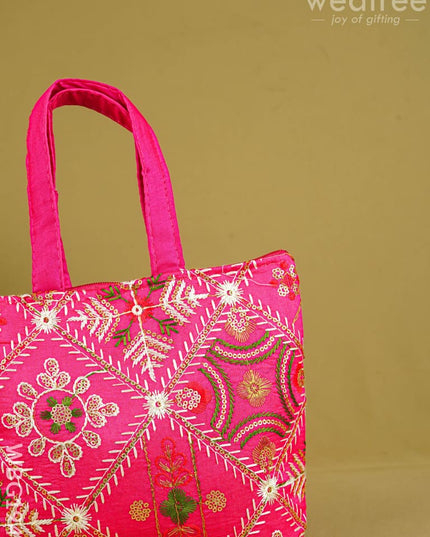 Designer Embroidery Handbag - 8 inch - WBG1945 - Hand Bags