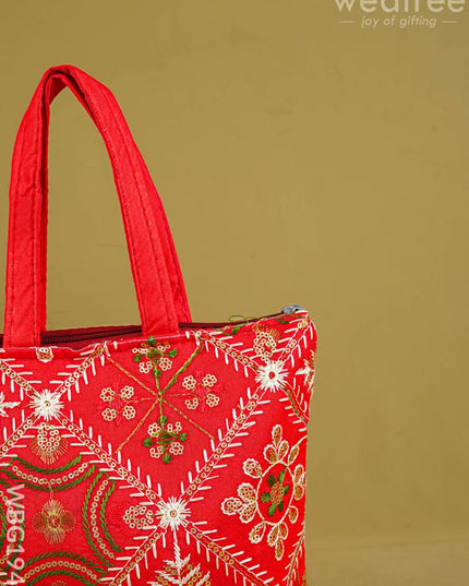 Designer Embroidery Handbag - 8 inch - WBG1945 - Hand Bags