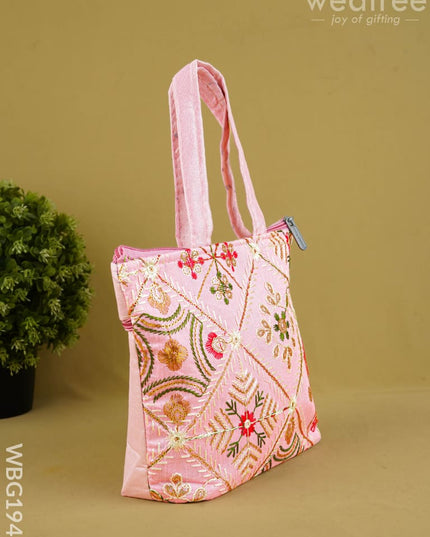 Designer Embroidery Handbag - 8 inch - WBG1945 - Hand Bags