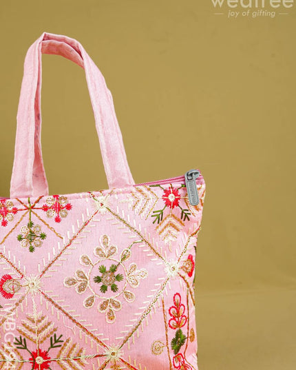 Designer Embroidery Handbag - 8 inch - WBG1945 - Hand Bags