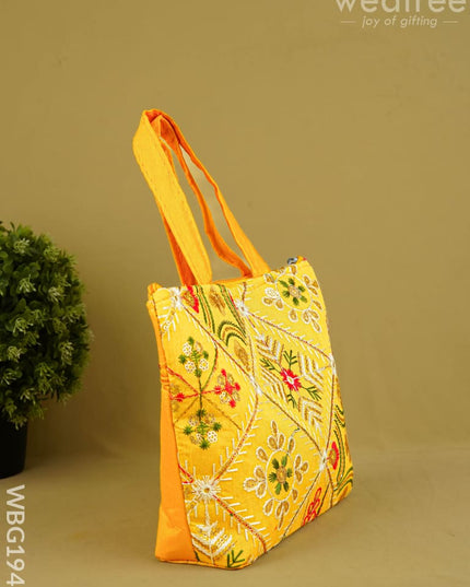 Designer Embroidery Handbag - 8 inch - WBG1945 - Hand Bags