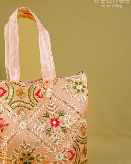 Designer Embroidery Handbag - 8 inch - WBG1945 - Hand Bags
