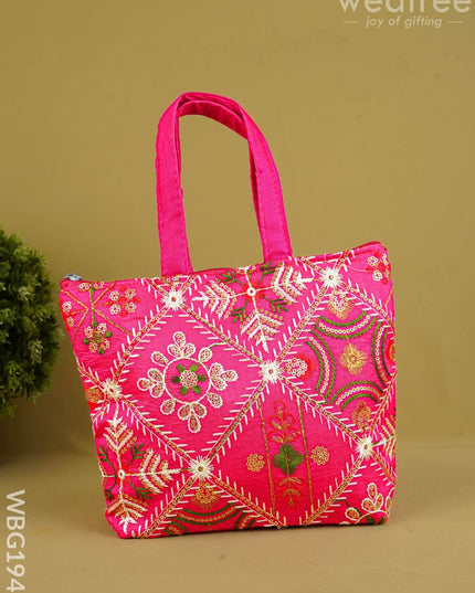 Designer Embroidery Handbag - 8 inch - WBG1945 - Hand Bags