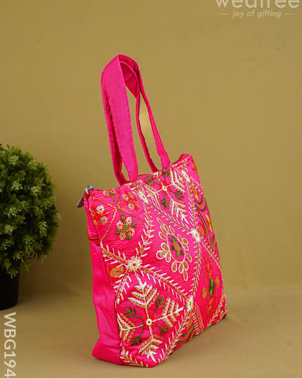 Designer Embroidery Handbag - 8 inch - WBG1945 - Hand Bags