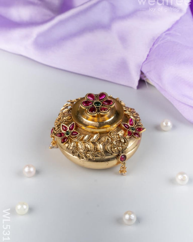 Designer Flower Kumkum Holder - WL5315 - Divine Gifts