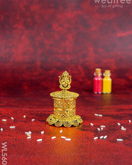 Designer Ganesha Kumkum Holder - WL5603 - Divine Gifts