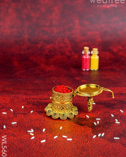 Designer Ganesha Kumkum Holder - WL5603 - Divine Gifts