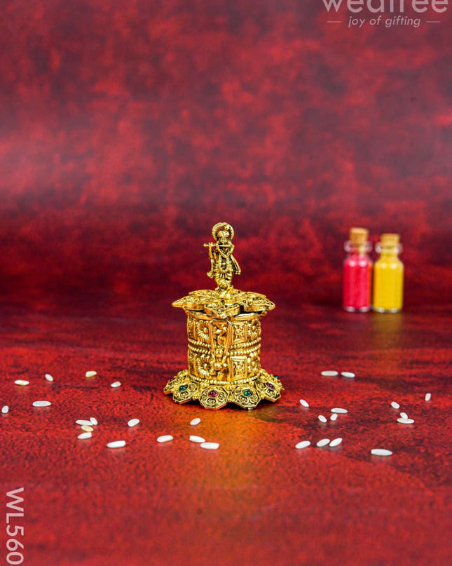 Designer Krishna Kumkum Holder - WL5608 - Divine Gifts