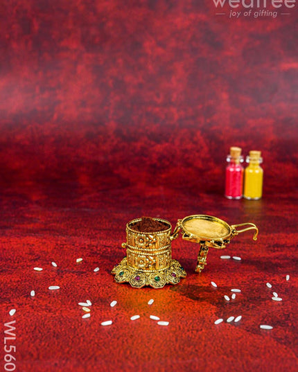 Designer Krishna Kumkum Holder - WL5608 - Divine Gifts