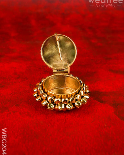 Designer Kumkum Dibbi - WBG2044 - Metal Kumkum Holder - RG