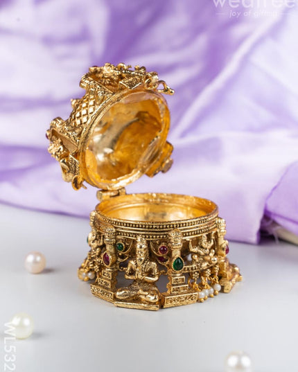 Designer Lakshmi Ganesha Kumkum Holder - WL5320 - Divine Gifts