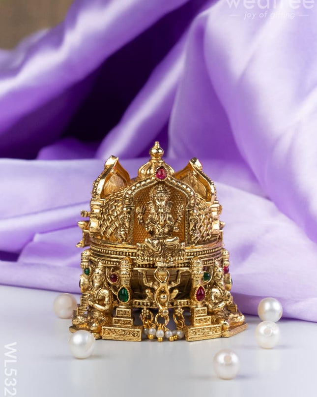 Designer Lakshmi Ganesha Kumkum Holder - WL5320 - Divine Gifts