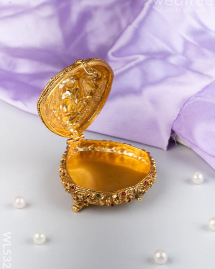 Designer Lakshmi Oval Kumkum Holder - WL5321 - Divine Gifts