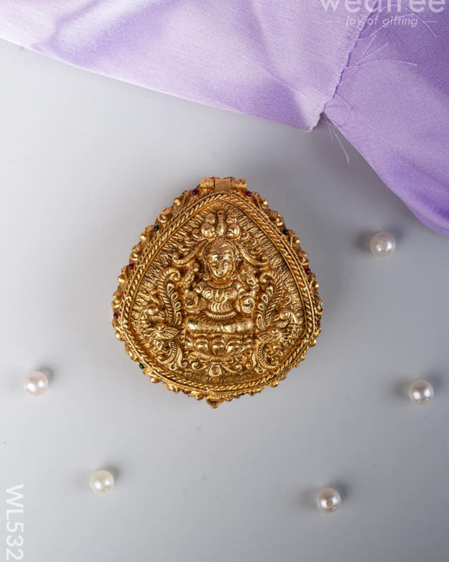 Designer Lakshmi Oval Kumkum Holder - WL5321 - Divine Gifts
