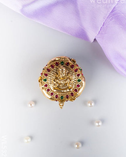Designer Lakshmi with Cow Kumkum Holder - WL5325 - Divine Gifts