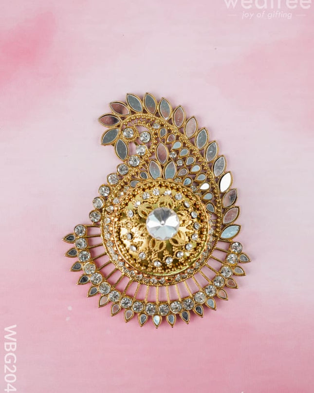 Designer Mango Kumkum Dibbi - WBG2048 - Metal Kumkum Holder - RG