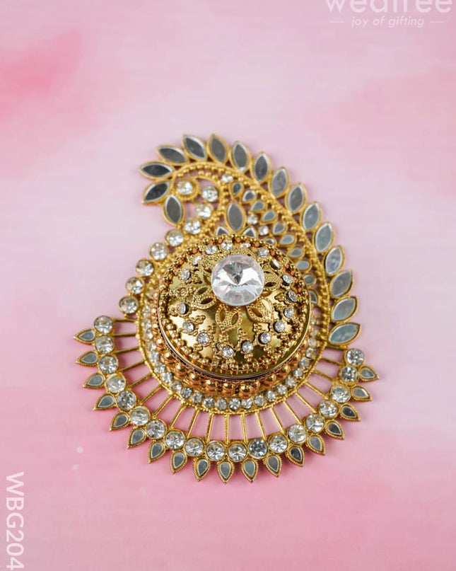 Designer Mango Kumkum Dibbi - WBG2048 - Metal Kumkum Holder - RG