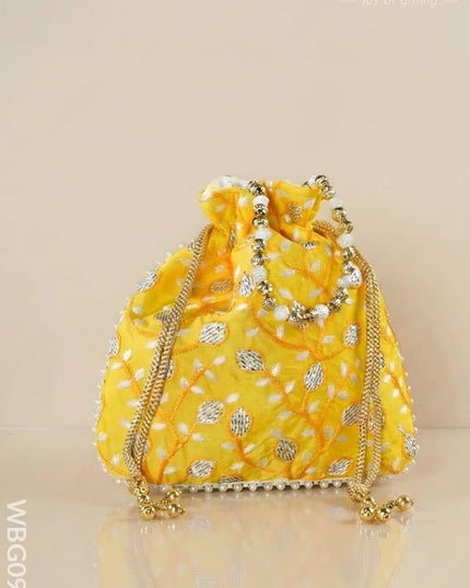 Designer Potli Bag with All over Embroidery - WBG0928 - Potli Bags