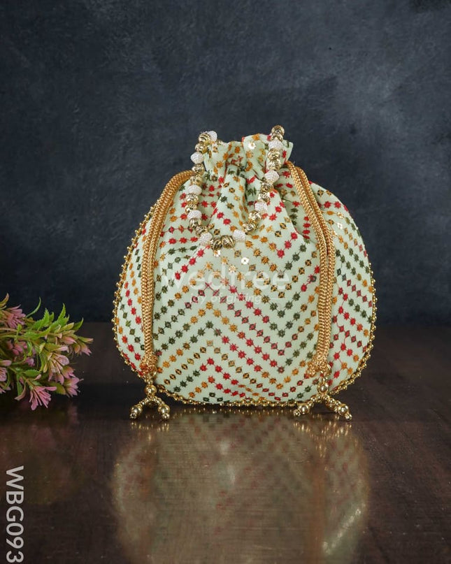 Designer Potli Bag With Chamki Work - Wbg0930 Bags